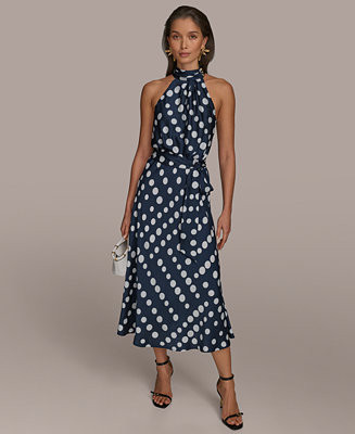 Women's Polka Dot High-Neck Dress | Macy's