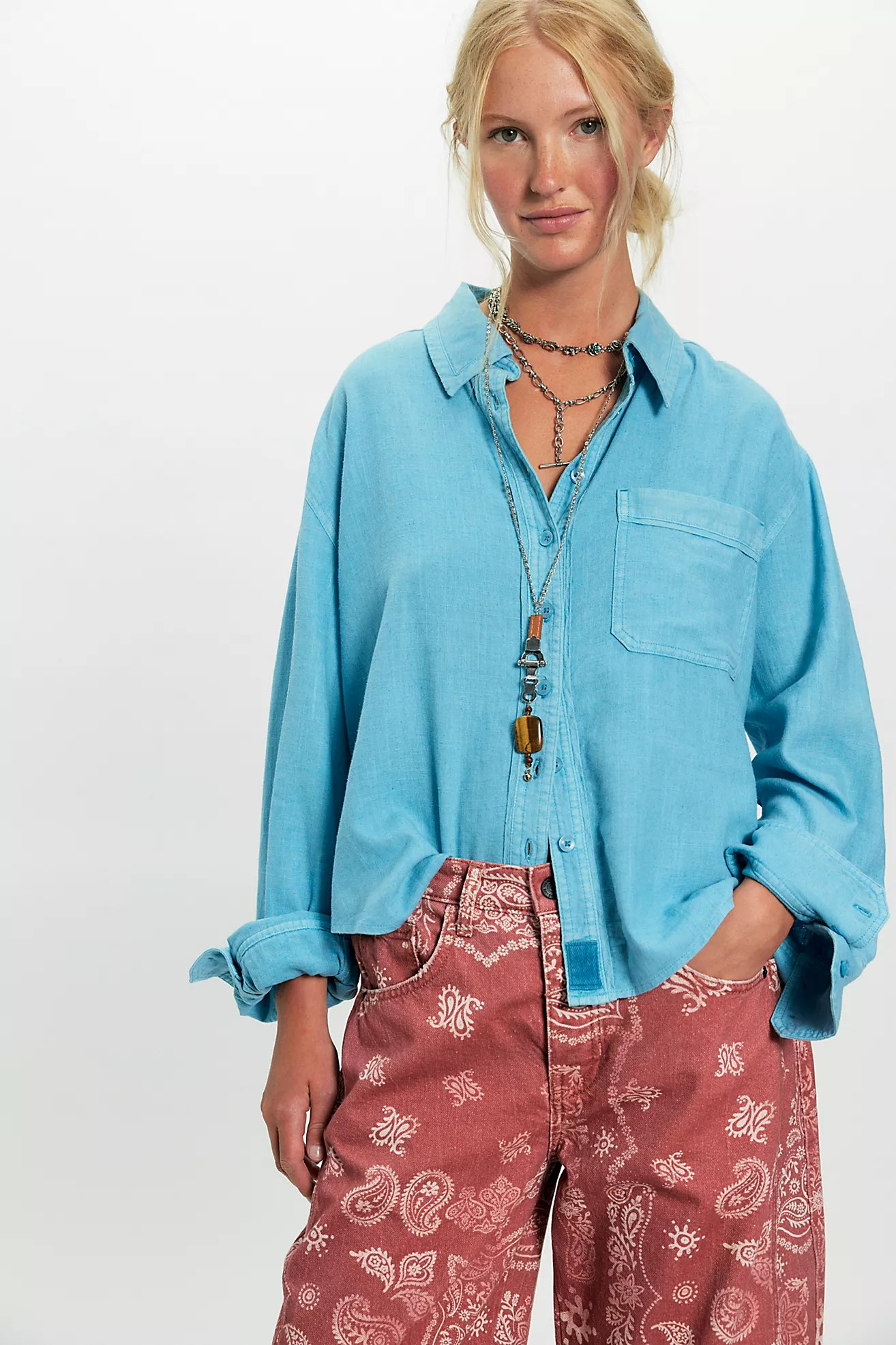 We The Free Laurel Linen Button Down Top | Free People (Global - UK&FR Excluded)
