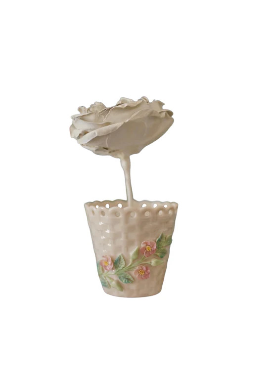 Papier-Mâché Potted Garden Rose III | Nicola Bathie Jewelry