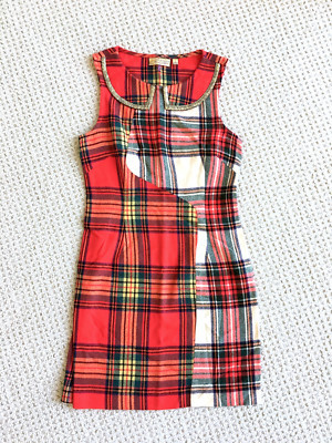 NWT Princess Vera Wang red/ivory plaid dress, sequin collar, size 1 XS, orig $58 | eBay US