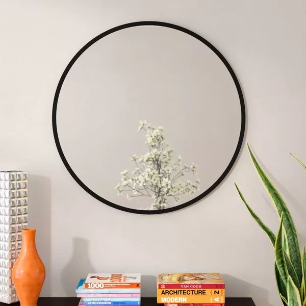 Black Hub Modern and Contemporary Accent Mirror | Wayfair North America