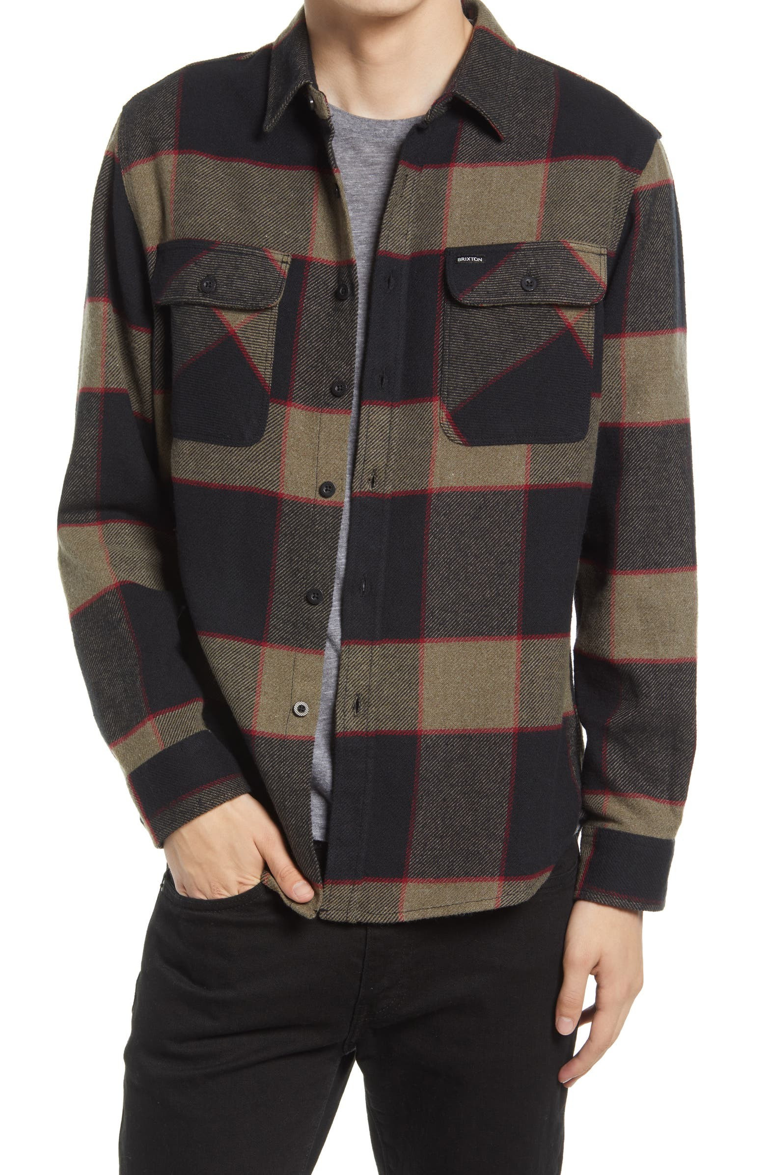 Bowery Slim Fit Plaid Flannel Button-Up Shirt | Nordstrom