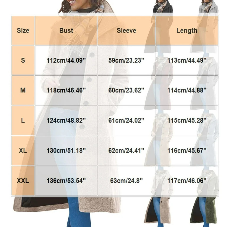 jtjvou Winter Long Pea Coats for Women Wool Blend Stand Collar Single Breasted Jackets 2024 Casua... | Walmart (US)