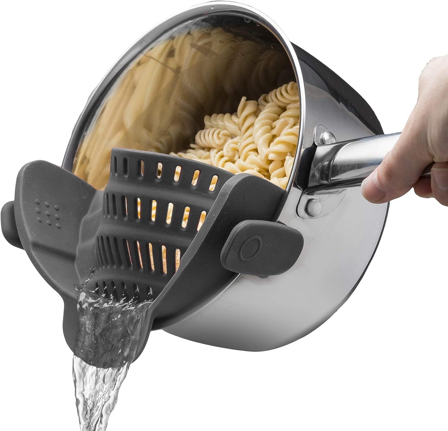 Kitchen Gizmo Snap N Strain Strainer - Gray | Patented Clip On Silicone Colander | Fits all Pots ... | Amazon (US)