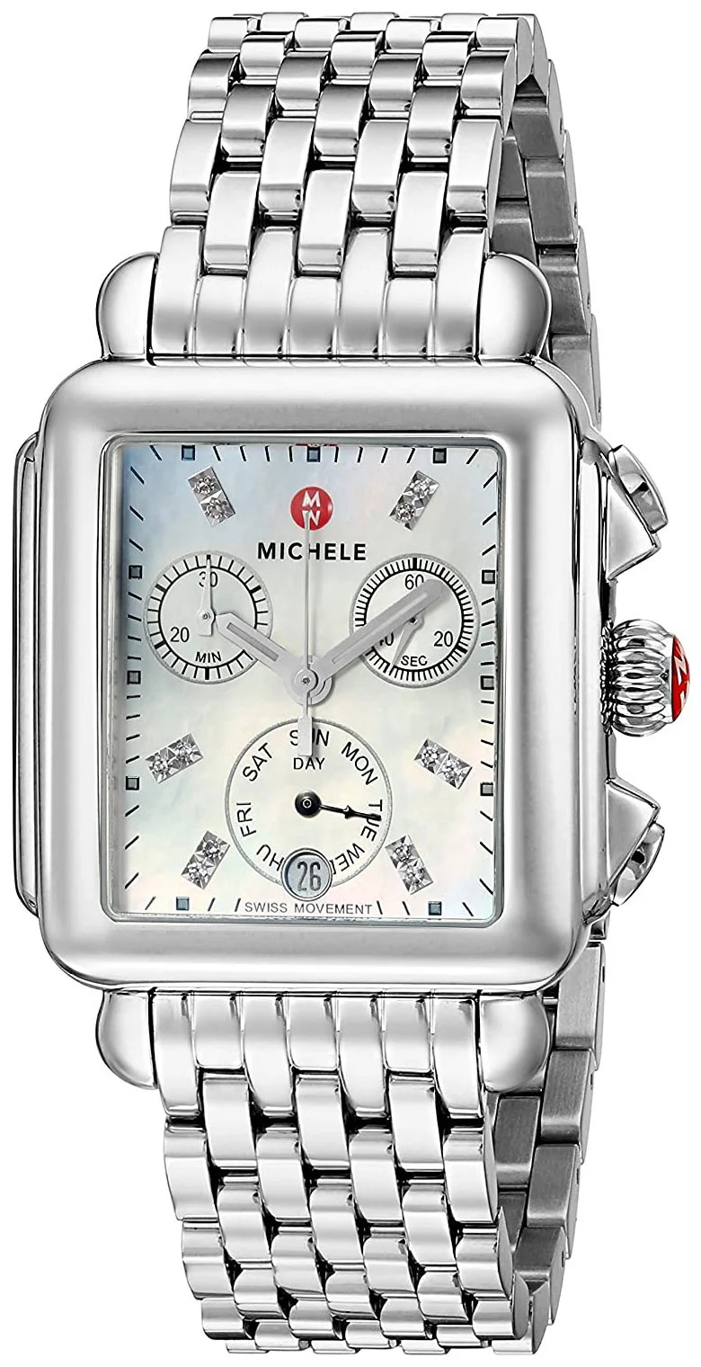 Michele Deco Chronograph Day/Date Stainless Steel Diamonds Womens Watch MWW06P000014 - Walmart.co... | Walmart (US)