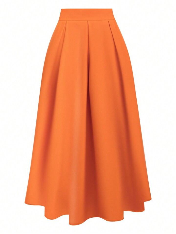 SHEIN Clasi Ladies' Solid Color Long Skirt | SHEIN