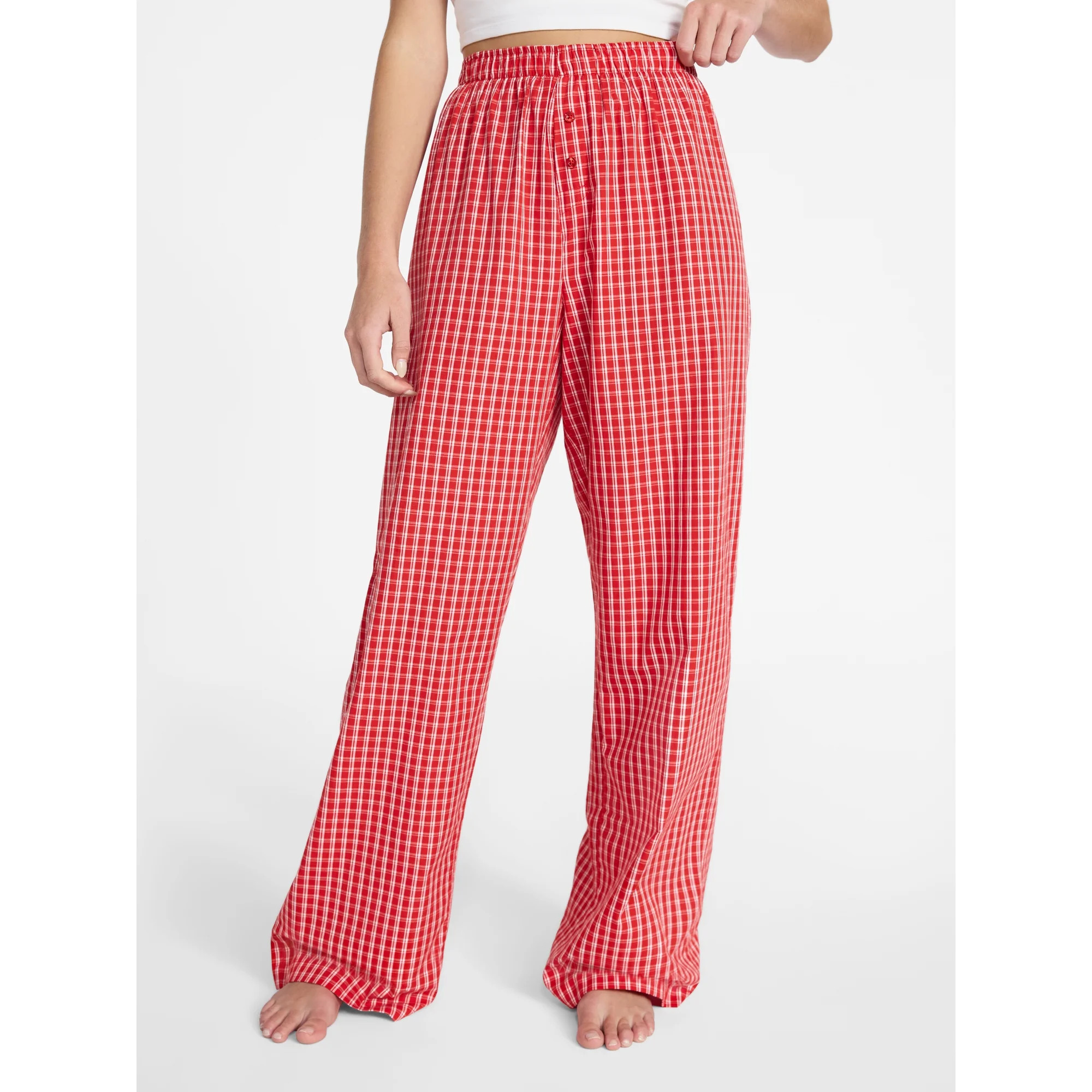 No Boundaries Sleepwear Cotton Boxer Pants, 31'' Inseam, Women's XS-XXL | Walmart (US)