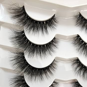 Pooplunch False Eyelashes Cat Eye Wispy Faux Mink Lashes Pack Fluffy Short Natural Fake Lashes 7 ... | Amazon (US)