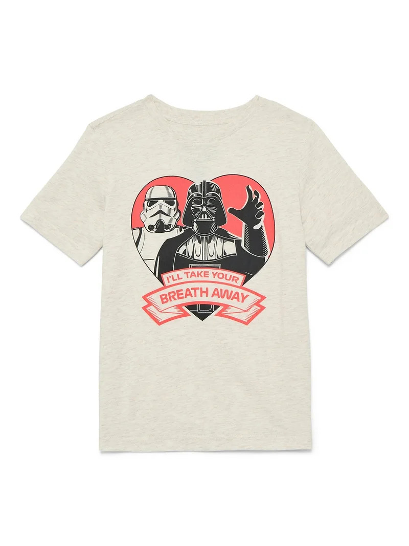 Star Wars Little Boys and Big Boys Valentine's Day Graphic Tee with Short Sleeves, Sizes 4-18 | Walmart (US)