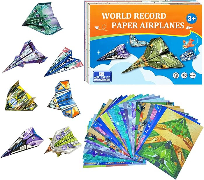 Xuoent Paper Airplanes for Kids, Paper Airplane Craft Kit Origami Kits for Boys and Girls Ages 6-... | Amazon (US)