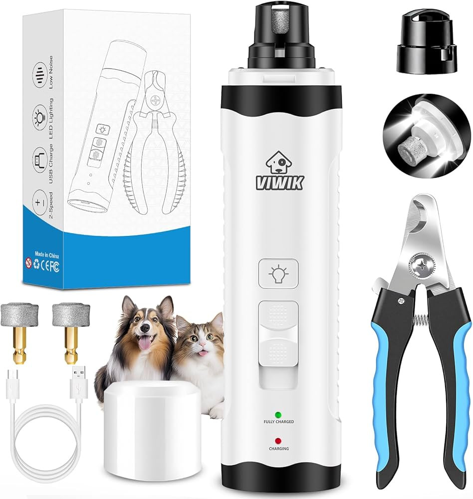 VIWIK Dog Nail Trimmers with Light, Cat Dog Nail Clippers, Dog Nail Grinder Quiet for Large Mediu... | Amazon (US)