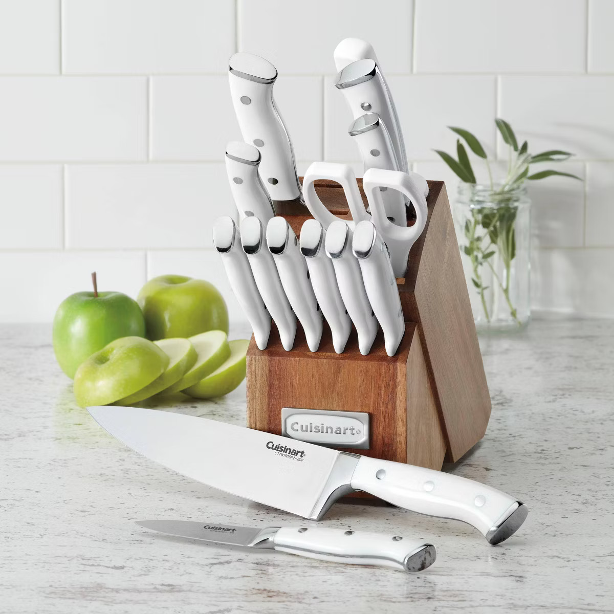 Cuisinart Classic 15pc White Triple Rivet Knife Block Set - C77WTR-15P2: High Carbon Stainless St... | Target