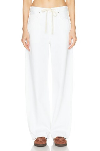 Citizens of Humanity Brynn Drawstring Wide Leg Jeans in Tulip - White. Size 32 (also in 33). | FWRD 