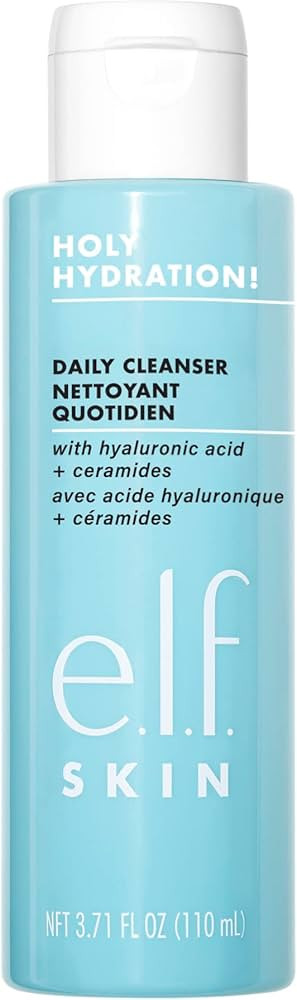 e.l.f., Holy Hydration! Daily Cleanser, Wash away Excess Oil, Impurities, and Makeup… | Amazon (US)