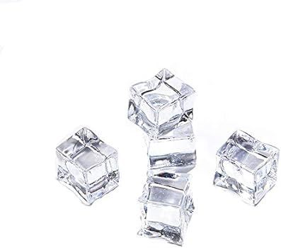 Anyumocz 50 Pcs 20mm Clear Fake Ice Acrylic Decorative Ice Cubes Display for Home Decoration Wedd... | Amazon (US)