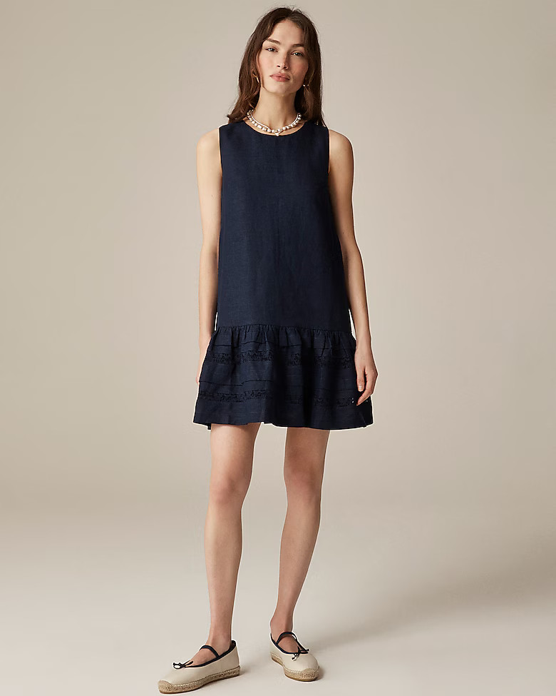 Maxine ruffle-trim dress in linen | J. Crew US