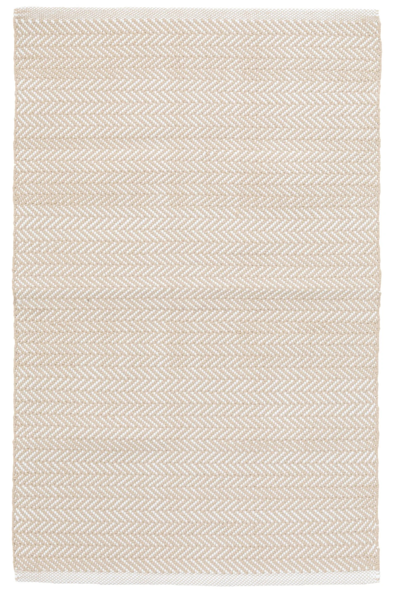 Herringbone Handwoven Indoor/Outdoor | Linen/White 6' x 9' rug | Rugs USA