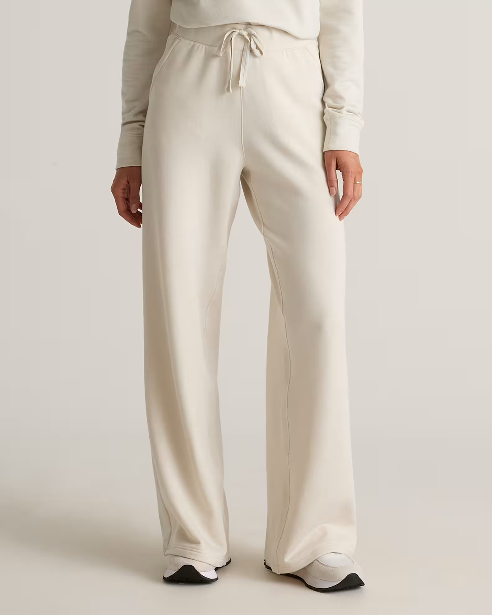 SuperSoft Fleece Wide Leg Pant in Off White | Quince