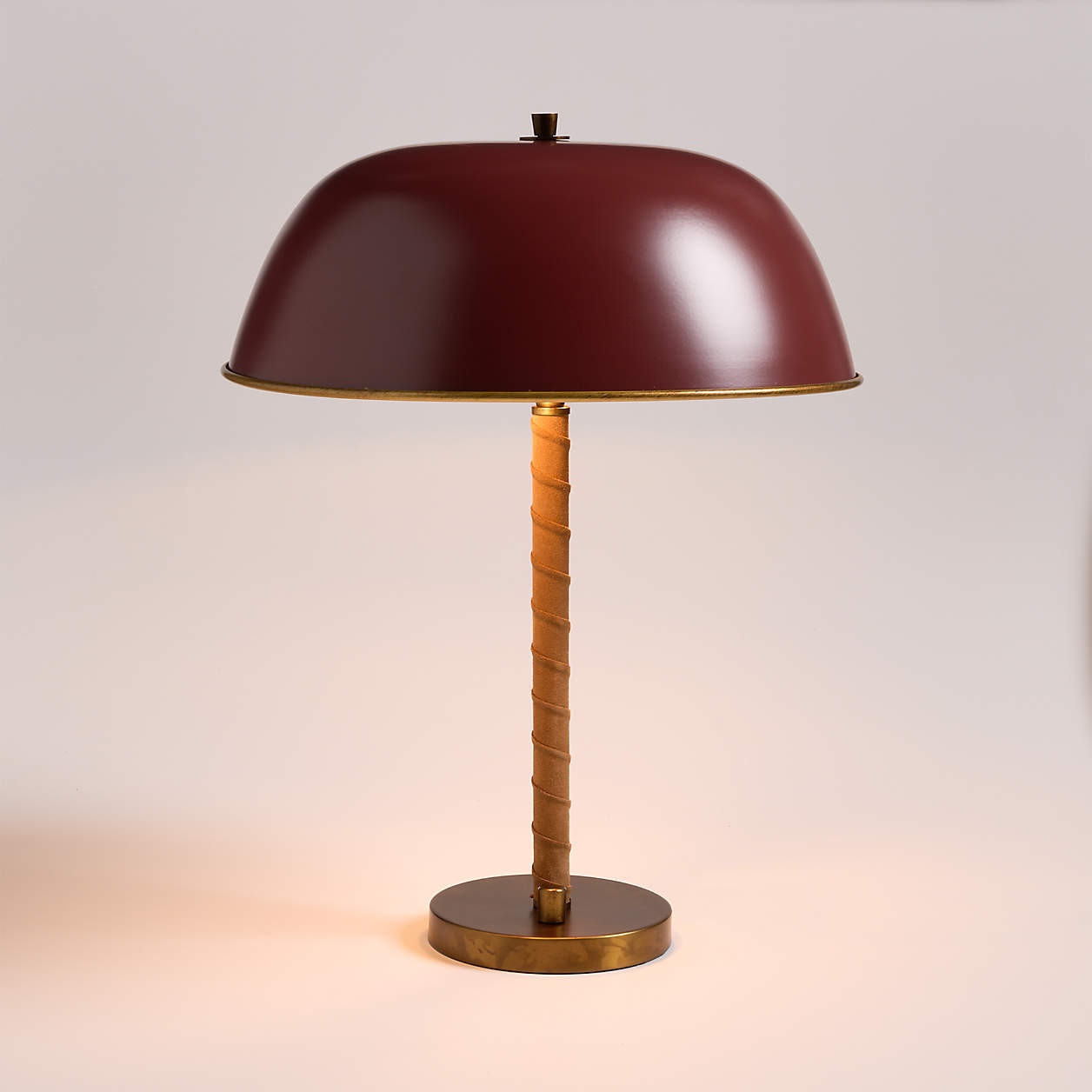 Dalton Brown Suede and Metal Dome Table Lamp by Jake Arnold 19.7" + Reviews | Crate & Barrel | Crate & Barrel