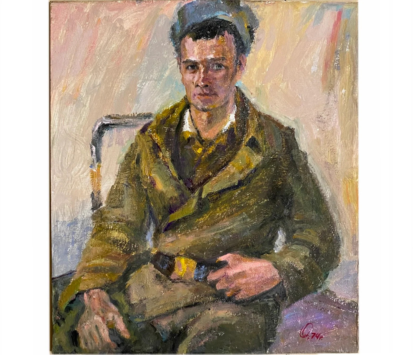 Vintage Man Portrait, Portrait Painting, Original Painting, Portrait of Soldier, Soviet Painting,... | Etsy (US)