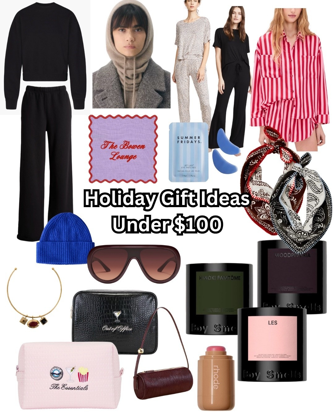 Holiday gift ideas for her all under $100! Pajamas, sweats, cashmere beanies, winter candles, personalized pouches and napkins, etc!

#LTKHoliday #LTKGiftGuide #LTKCyberWeek
