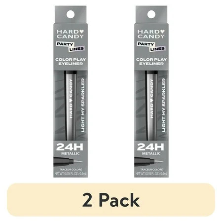 (2 pack) Hard Candy Party Lines Color Play Eyeliner Liquid 24HR Light My Sparkler Metallic Silver | Walmart (US)