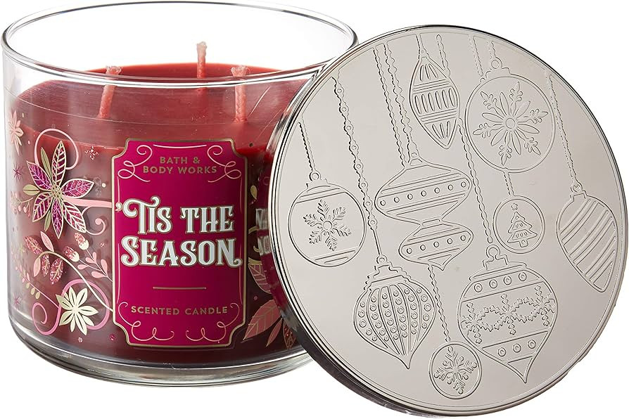 Bath and Body Works White Barn Tis the Season 3 Wick Candle 14.5 Ounce Notes: Rich Red Apple, Cin... | Amazon (US)