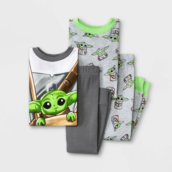 Toddler Boys' 4pc Star Wars Baby Yoda Pajama Set - Gray | Target