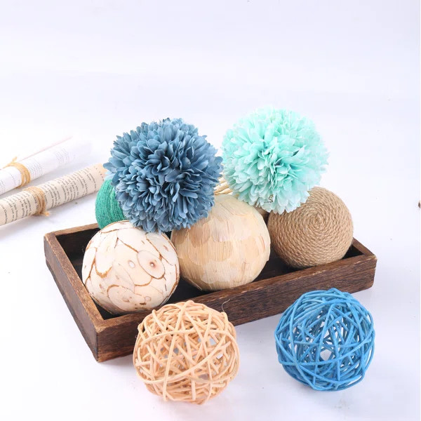 9 Piece Rattan Ball Set | Wayfair North America