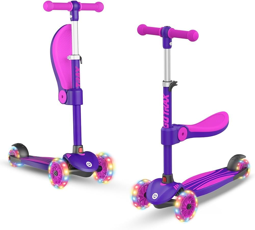 Gotrax KS1/KS3 Kids Kick Scooter, LED Lighted Wheels and 3Adjustable Height Handlebars, Lean-to-S... | Amazon (US)