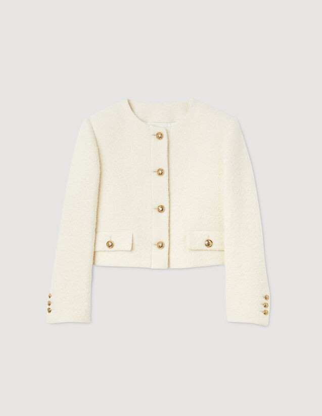 Cropped bouclé wool jacket | Sandro-Paris US