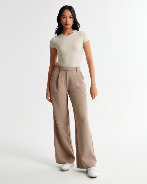 Tailored Relaxed Straight Pant | Abercrombie & Fitch (US)