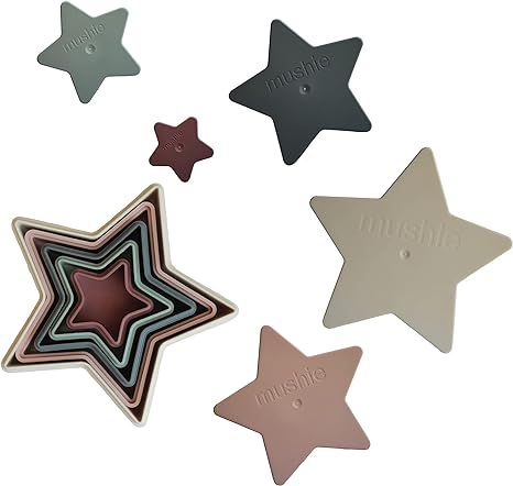 mushie Nesting Stars Toy 10pcs | Made in Denmark (Original) 10 Months+ | Amazon (US)
