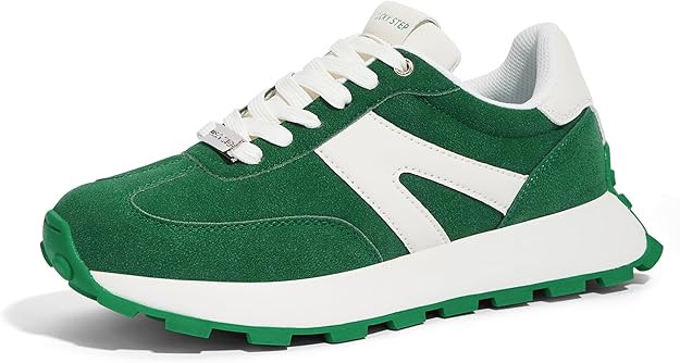 LUCKY STEP Women's Platform Fashion Sneakers Retro Classic Trainers Casual Lace-up Stylish Tennis... | Amazon (US)