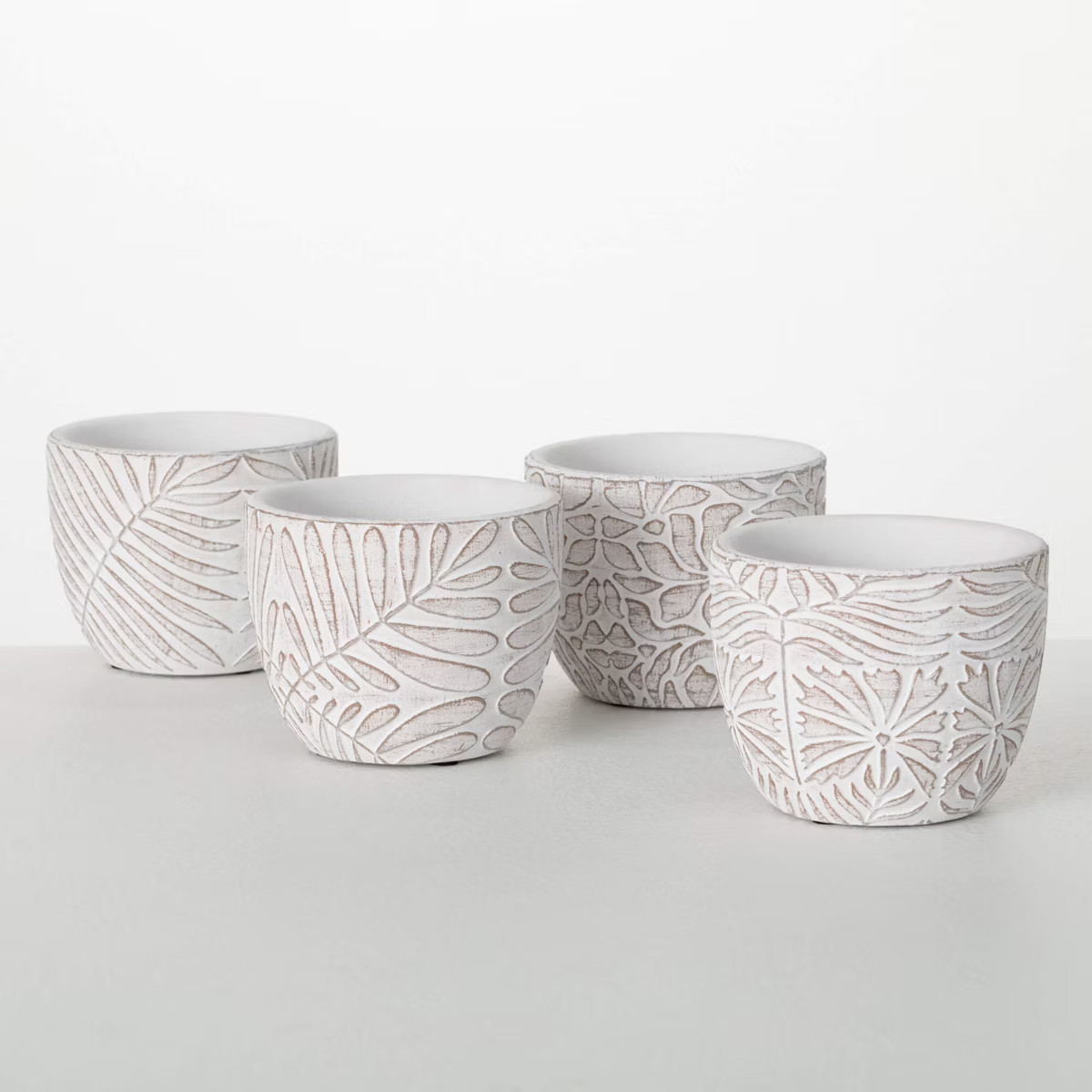 Sullivans Etched Terracotta Planter Set of 4, 3.75"Tall, Pottery | Target