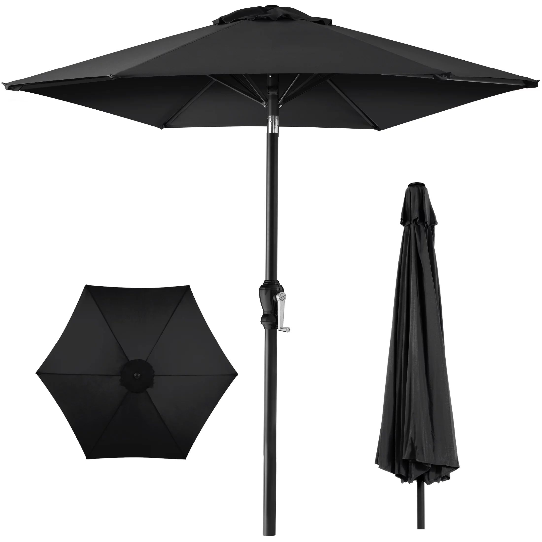 Best Choice Products 10ft Outdoor Steel Market Patio Umbrella w/ Crank, Tilt Push Button, 6 Ribs ... | Walmart (US)