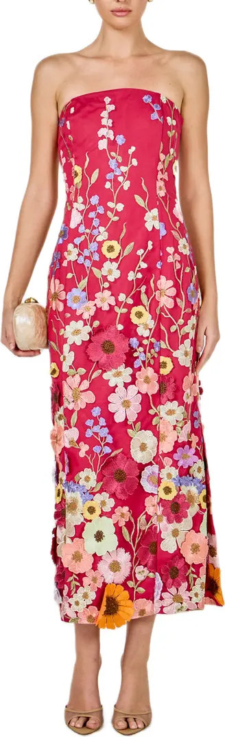 Floral Embroidered Strapless Maxi Dress | Nordstrom