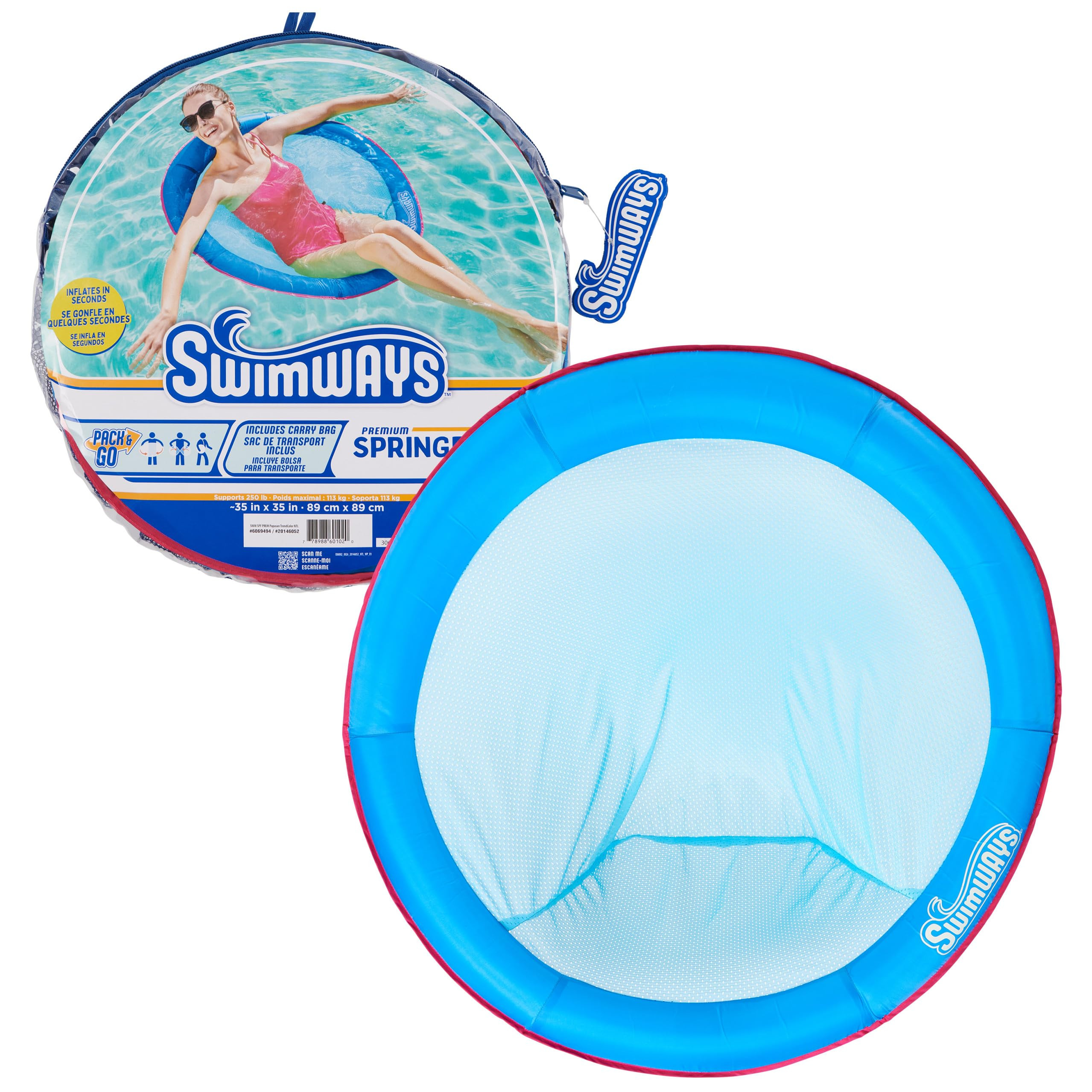 SwimWays Spring Float Premium Papasan Pool Lounger, Inflatable Pool Floats Adult with Fast Inflat... | Amazon (US)