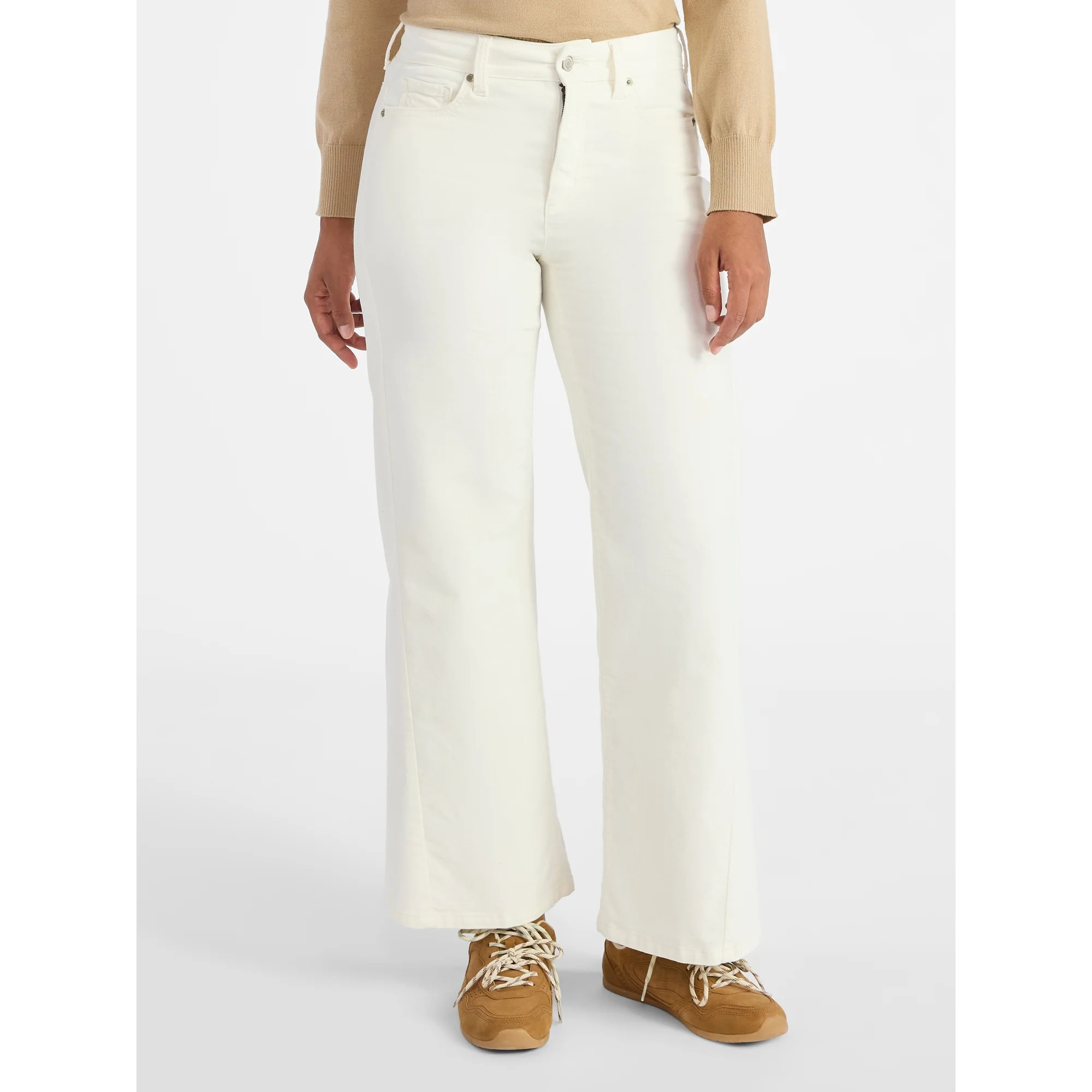 Time and Tru Women's Velvet Wide Leg Pants, 32" Inseam, Size 0-20 | Walmart (US)
