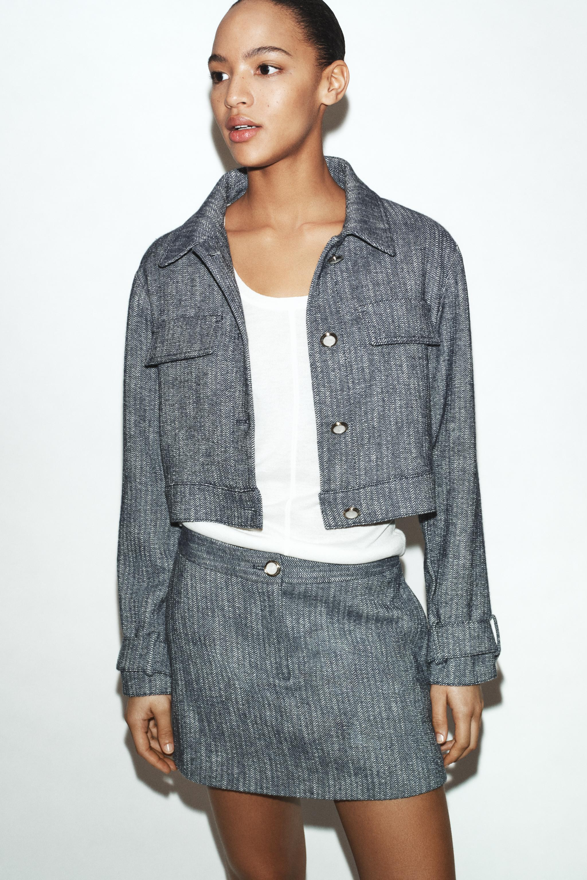 CROPPED TEXTURED JACKET | Zara US