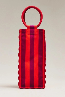 Ruffle Canvas Wine Tote Bag | Anthropologie (US)