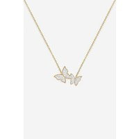 18k Gold Butterfly Necklace With Two CZ Butterflies | Debenhams UK