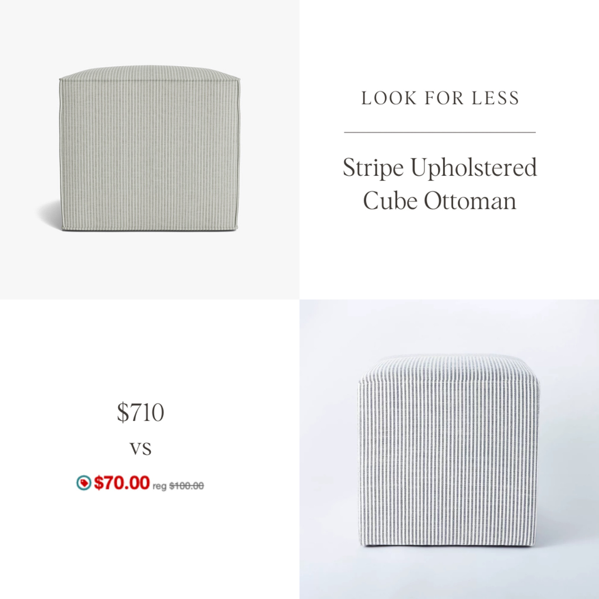 Upholstered Cube Ottoman for a fraction of the price! 

#LTKSaleAlert #LTKHome #LTKSummerSales