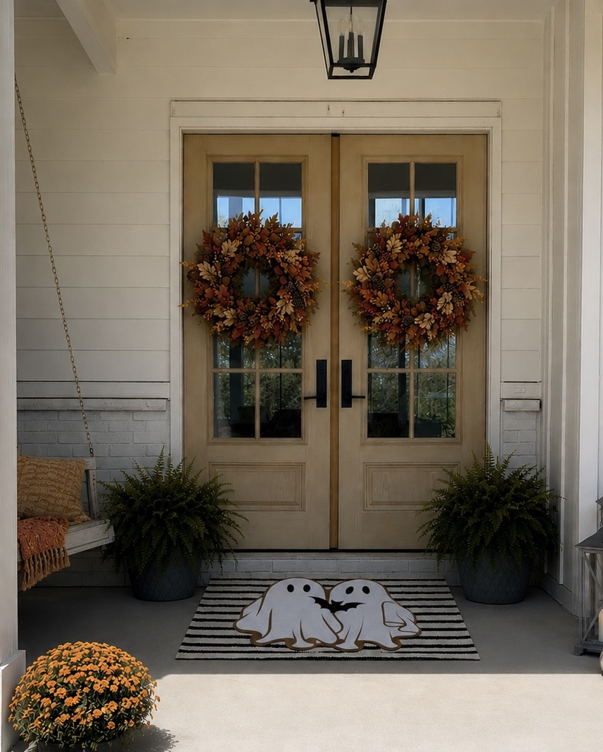 These layered fall/Halloween door mats are so cute. They come in so many different designs and they are under $30! ￼

#LTKHome #LTKSeasonal