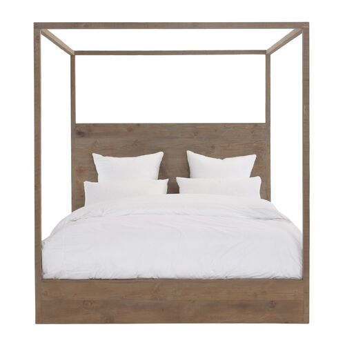 Eastern Canopy Bed, Natural /Linen | One Kings Lane