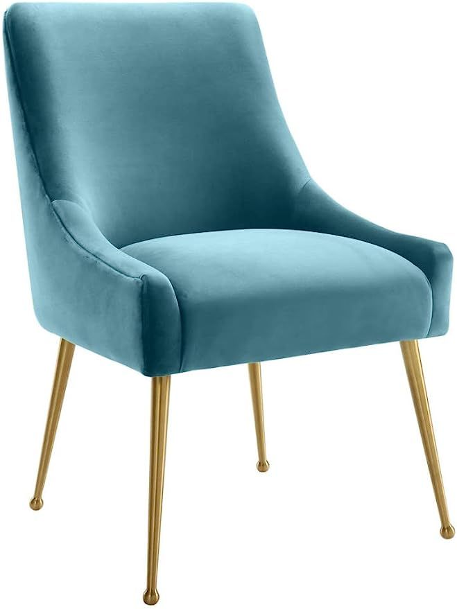 TOV Furniture Beatrix Sea Blue Velvet Side Chair | Amazon (US)