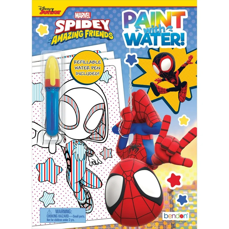 Disney Jr Spidey and His Amazing Friends 12-Page Paint with Water Mess-Free Coloring Book, by Ben... | Walmart (US)