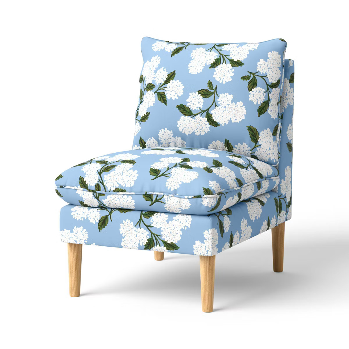 Rifle Paper Co. x Target Hydrangea Cornflower Armless Accent Chair Light Blue | Target