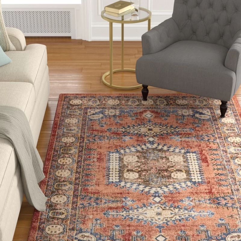 Nathanson Oriental Red/Beige/Blue Area Rug | Wayfair North America