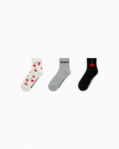 3-Pack Cherry Quarter Socks | Converse (US)